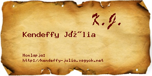 Kendeffy Júlia névjegykártya